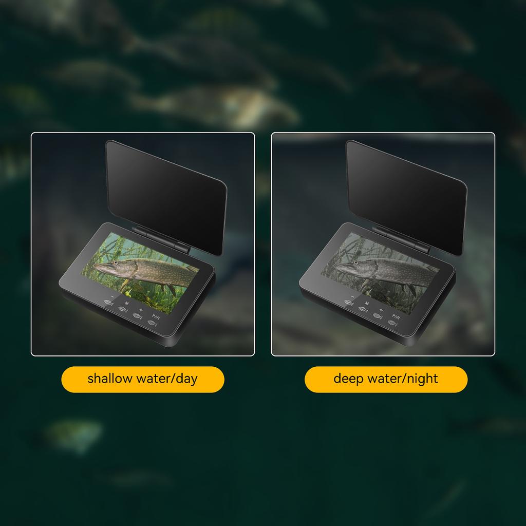 4,3-дюймовый IPS-монитор, визуальный эхолот, HD-камера для рыбалки с кабелем 30 м, 1000TVL, подводная камера ночного видения, рыболовные фонари