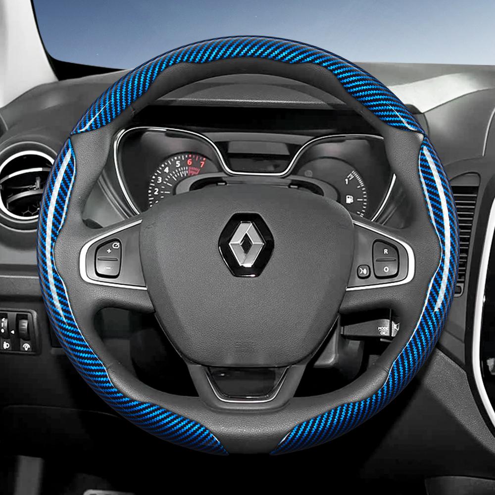 EXHN9 Подходит для Renault Рулевое колесо с текстурой под карбон, сегментированный дизайн с быстрым снятием Sandero Clio Duster