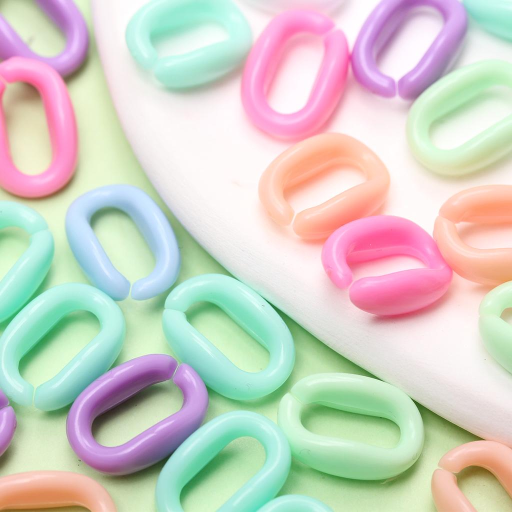 Clear Jewelry Making O Shape Chain Beads Solid Color 300Pcs 11*16mm DIY For Fashion  Beads