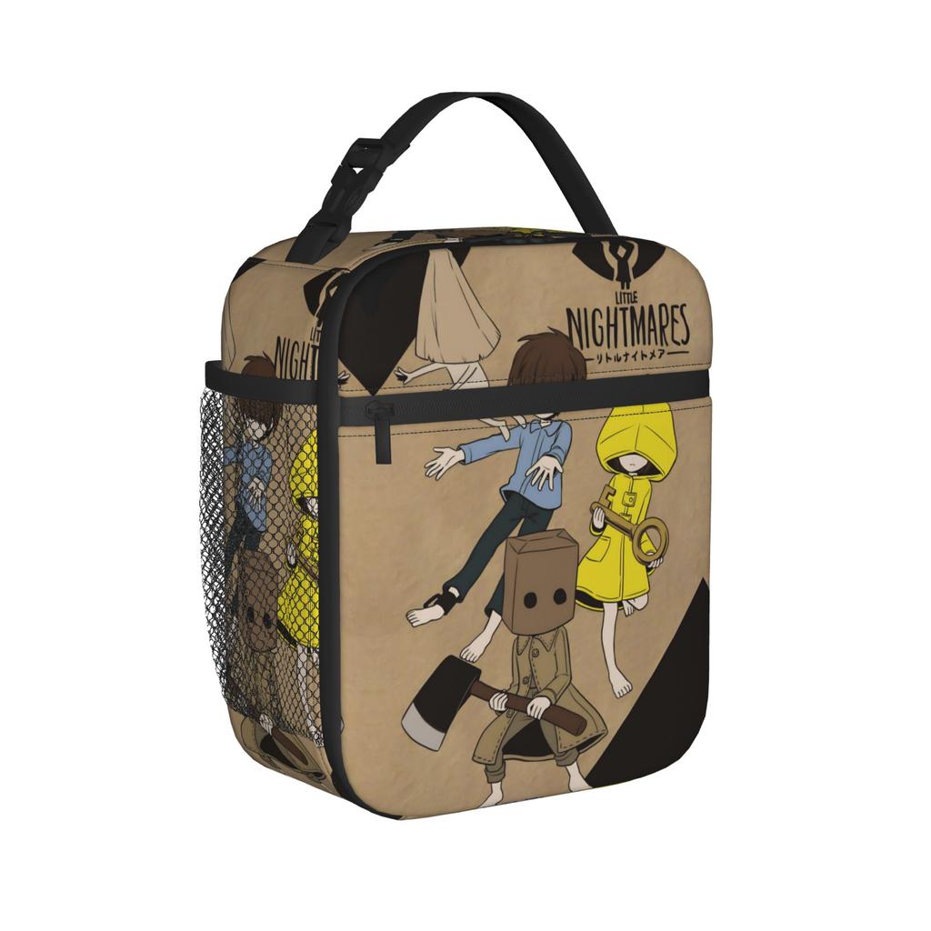 Little Nightmares Horror Insulated Lunch Bag Thermal Bag Reusable,Lunch Container Game High Capacity Tote Lunch Box Bento Pouch