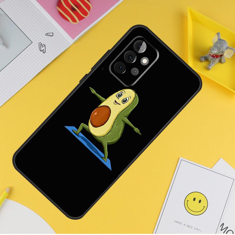 Avocado Yoga Funny Pattern Phone Case For Samsung Galaxy A53 A33 A13 A12 A32 A52 A14 A34 A54 A15 A25 A35 A55 A71 A51
