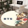 BTS K-pop Товары Коврик под стул Круглый ковер-Ковер для офиса, Машинная стирка, Нескользящий, Подходит для гостиных, спален