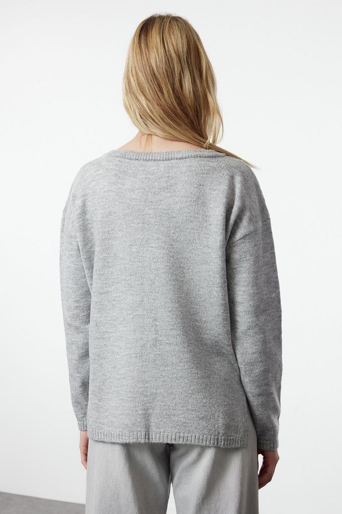 Женский модный стильный свитер цвета индиго, мягкая текстурированная лента с бантом, детальный трикотаж, свитер-кардиган