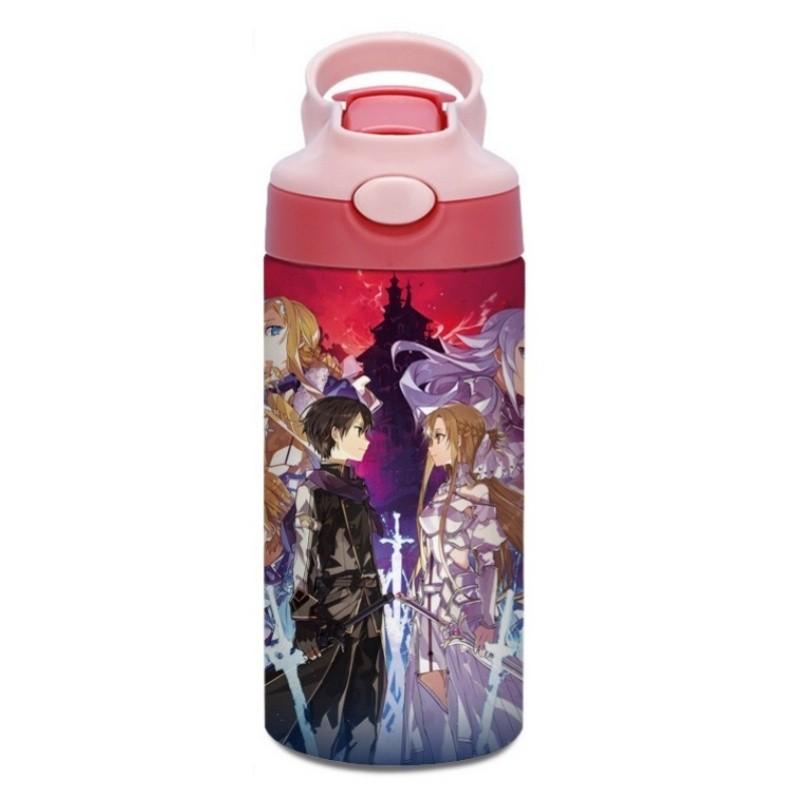 Аниме Мультфильм SAO Sword Art Online Печатная Вакуумная Термокружка из Нержавеющей Стали для Воды