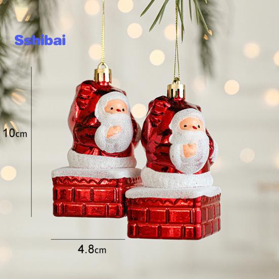 2 шт. Рождественский кулон изысканный грибной пончик в форме Санта-Клауса подвесное украшение для рождественской елки для праздничного украшения
