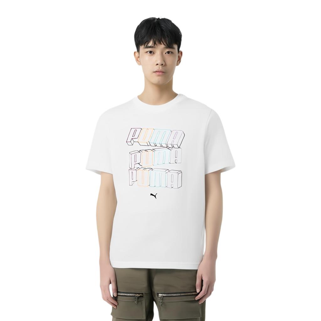 PUMA T Shirts Men's White Crew Neck Moderate 687673-02