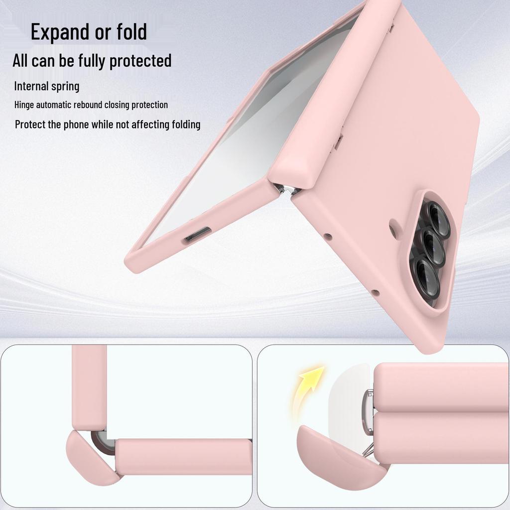 Магнитный беспроводной чехол-зарядка для Samsung Z Fold7 с пружинным шарниром и отделкой под кожу, совместим с Fold6.