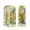 Tonecheer Book Nook 3D DIY Miniature House Rittai Wooden Book Bookshelf Book Handmade Book Nook Kit with LED Perfect for Beginners and Birthday Gift