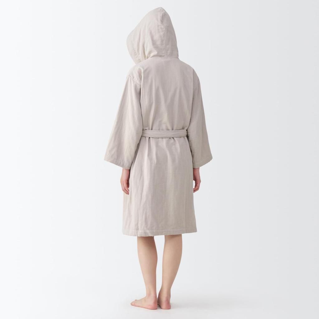 MUJI банный халат из марли и ворса унисекс бежевый 84868443 L-XL