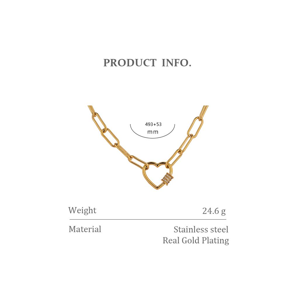 Eetit Ожерелье с подвеской в ​​форме сердца из нержавеющей стали, ювелирные изделия с кубическим цирконием