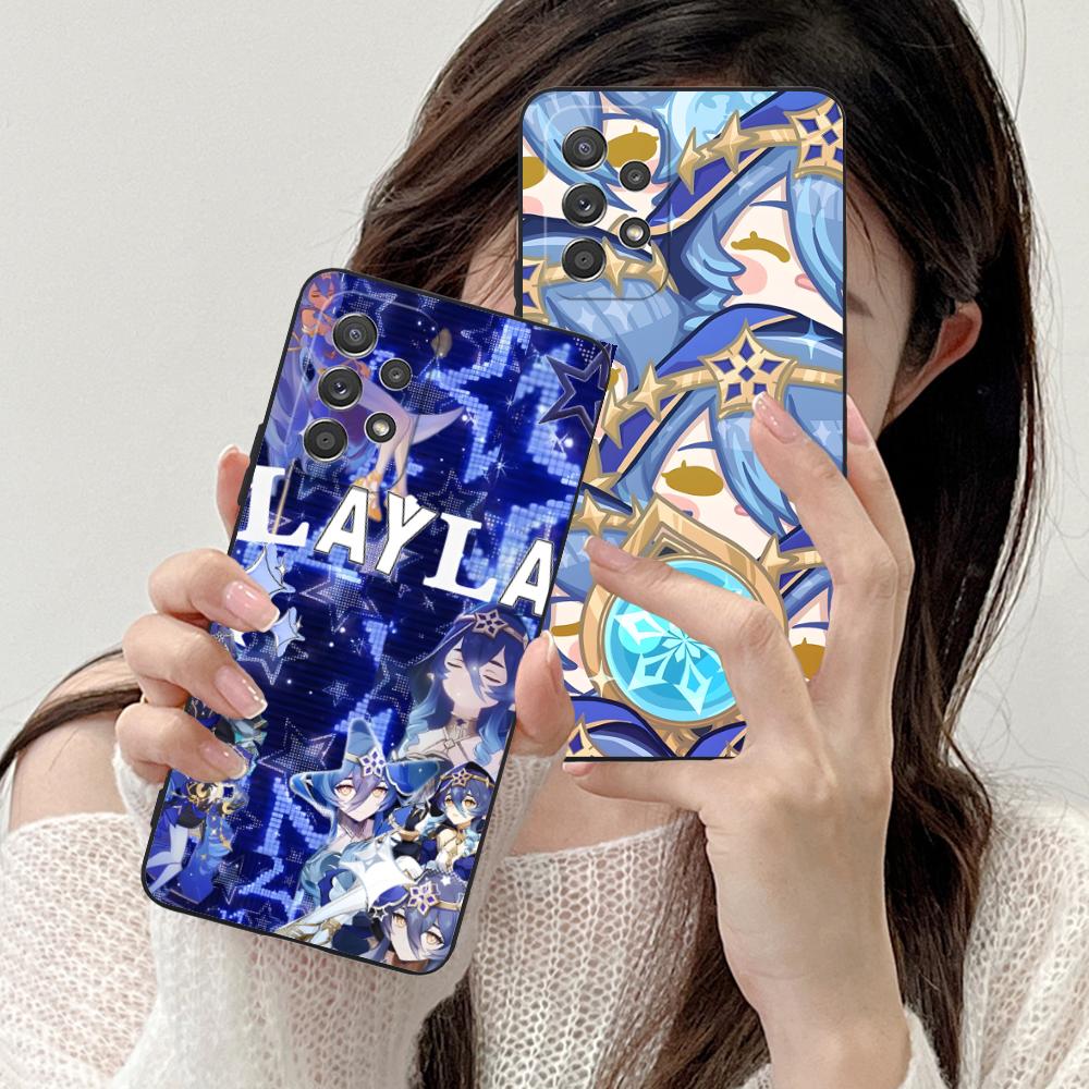 Game GI Layla Mobile Phone Case for Samsung Galaxy M55 54 42 35 34 33 32 23 22 15 14 13 12 F55 5G Colorful Cover Cover Luxury