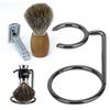Men Shaving Brush Stand Razor Holder Stainless Steel for Salon Home Travel Use