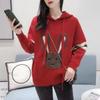 Heavy Industry Towel Embroidery Rabbit Hooded Sweater Women 2023 Autumn and Winter Loose Knitwear Sweater Pullover Female Top