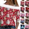 Women's Christmas Elements Christmas Print Long-sleeved Plush  Pullover Top