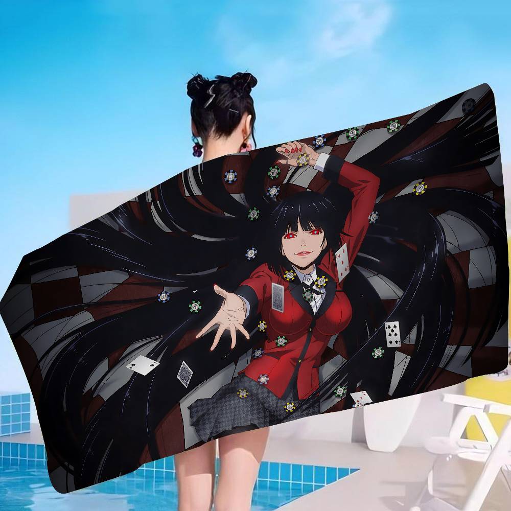 Комикс K-kakegurui Микрофибра Пляжное полотенце Впитывающее Быстросохнущее Мягкое Для йоги Плавание Курорт Альпинизм Полотенце