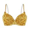 Women's Lingerie Underwear Padded Bra Top Fashion Sparkle Sequins Bralette for Belly Dancing Club Wear