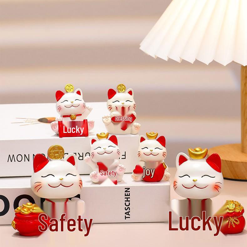 Счастливый кот смола держатель для мобильного телефона - Милое украшение для офисного стола, подарок