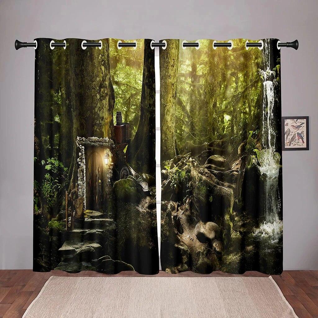 Природа Лес Дерево Листья Плотные Оконные Шторы Для Спальни Гостиная Ванная Комната Кухня Прихожая Высокая Затененность Различные Узоры