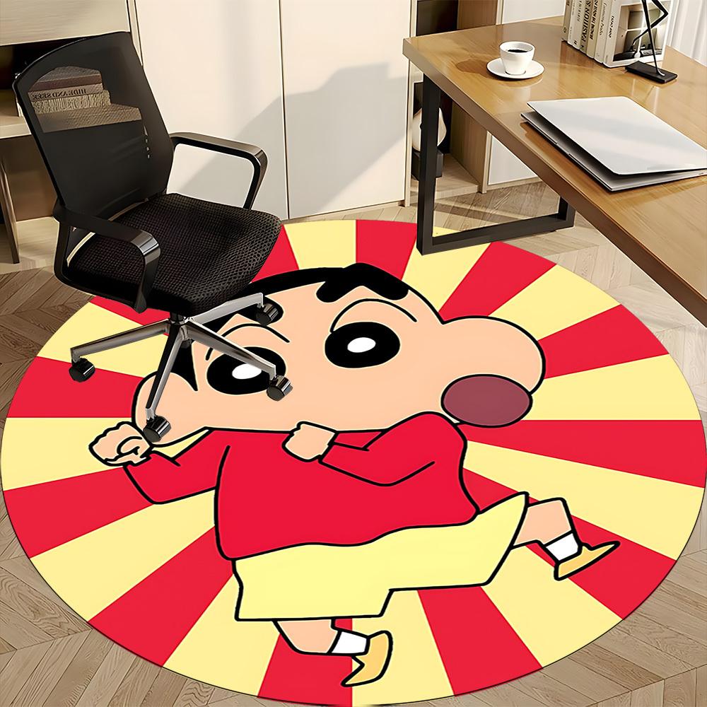 1PC Shin-chan Office Round Rug, Non-slip, Soft and Durable Office Rug for Interior Decoration, Perfect for Office yy250915096