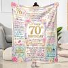 70th Birthday Celebration Quotes Blanket Warmthful Decor Perfect for Livingroom Bedding Couch for All Occasions Warmthful Decor