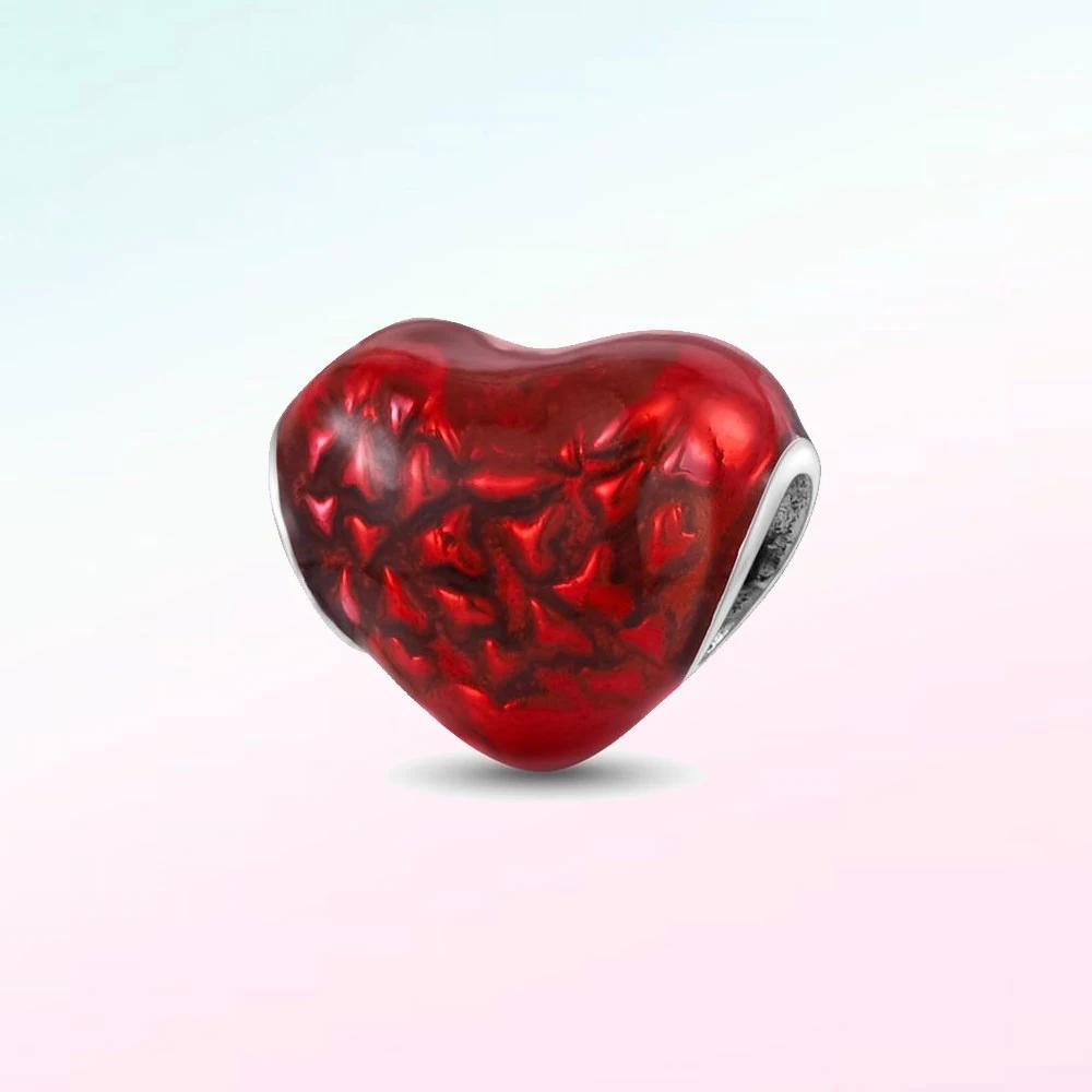 Розовый Шарм Сердце Любви Семьи Оригинальные Медные Бусины Подходят для Браслета Пандора Сделай Сам Сестра Мама Дружба Подвеска Изысканное Подарочное Ювелирное Изделие