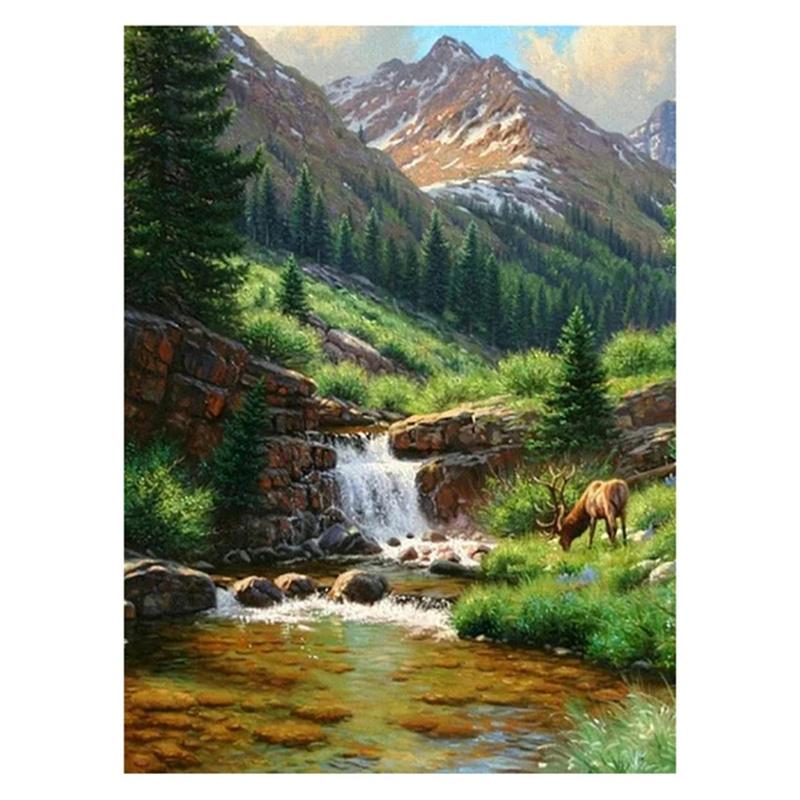 DIY Алмазная картина Красивый пейзаж Набор для вышивки крестом Мозаичное искусство Алмазная картина Полный круг Алмазное украшение для дома