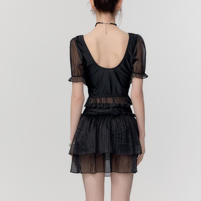 Кружевной раздельный купальник из двух частей 2025: Сексуальное сетчатое летнее платье феи, купальник для женщин