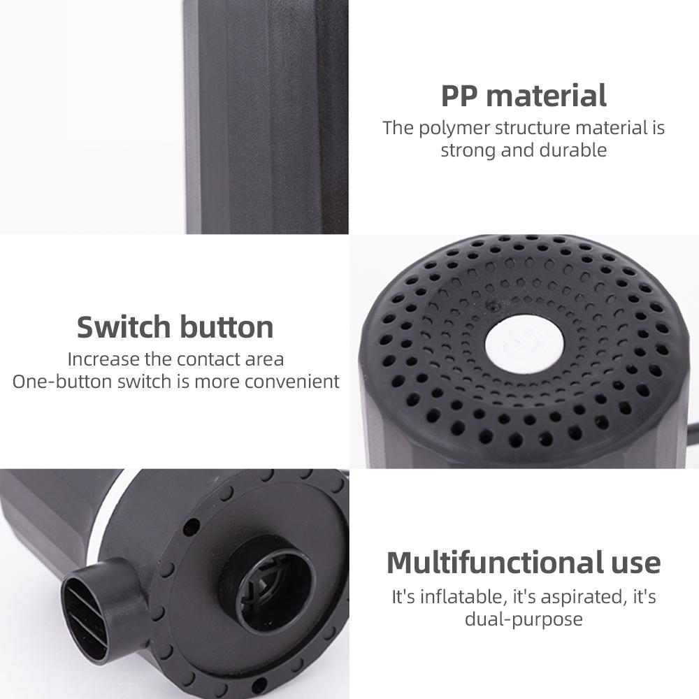 Мини воздушный насос надувной сдуваемый 5000 кПа 35 Вт электрический ручной насос для надувного матраса с 2 насадками