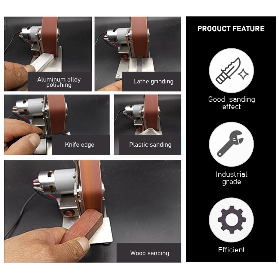 TUNGFULL Мини Ленточный Шлифовальный Станок Инструмент для Заточки Шлифовальный Электрический Шлифовальный Станок Домашний DIY Полировальный Станок