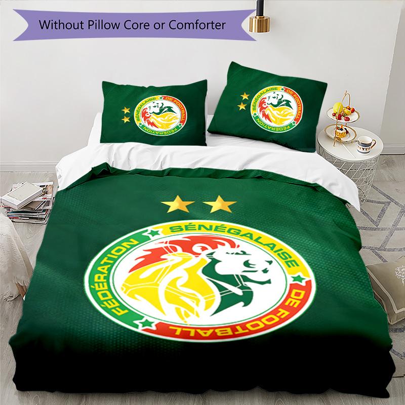 Senegal 3pcs Bedding Set Duvet Cover Closure Includes 1 Duvet Cover & 2 Pillowcases for All Seasons Bedroom Home Dorm Decor