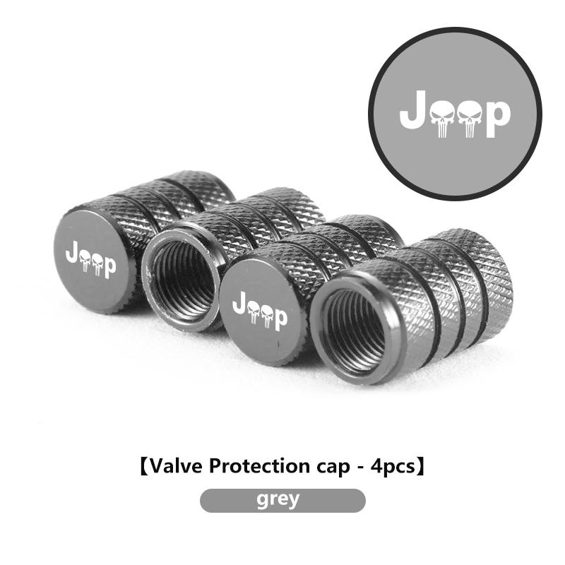 Car Wheel Caps Valve Stem Cap Tire Covers Aluminum Air Valve Tire Accessories For Jeep Compass Renegade Cherokee Wrangler JK LVCZN1