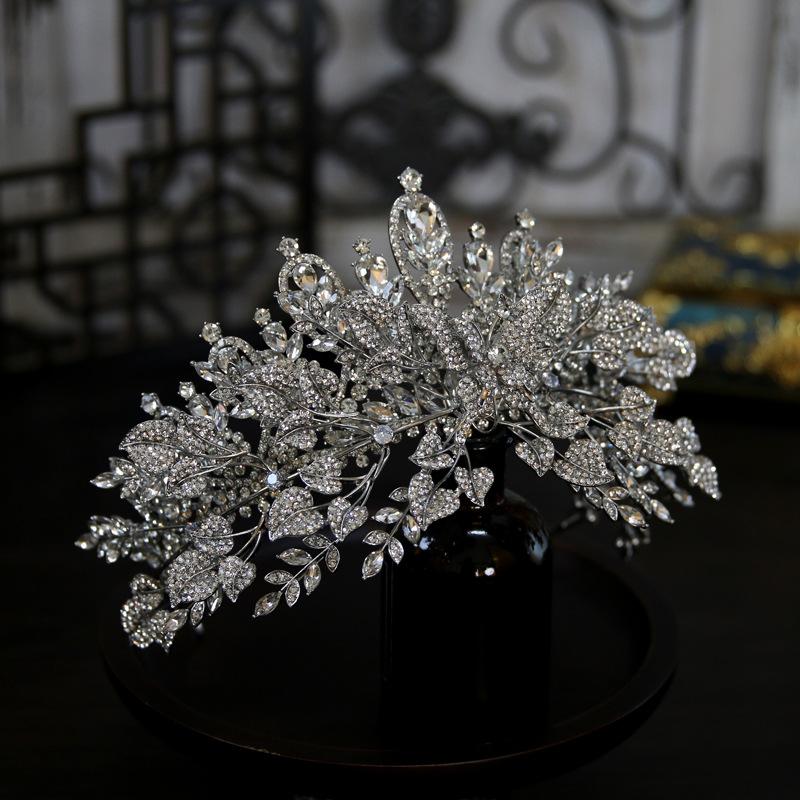 Европейский стиль Новая роскошная и атмосферная корона-комбинация листьев Свадебная корона невесты Головной убор Корона Тиара Аксессуары для волос