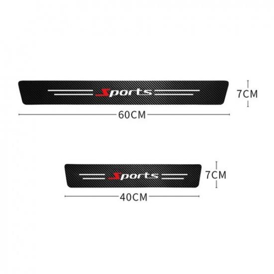Carbon Fiber Car Door Plate Sill Scuff Cover Anti Scratch Sticker PU Accessories