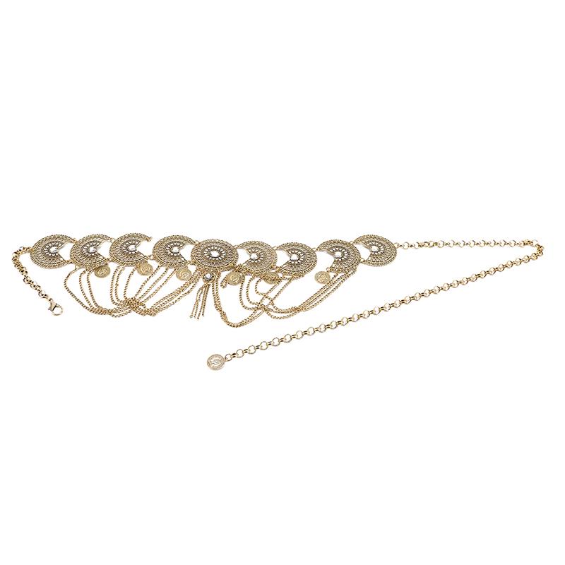 Belly Piercing Dance Belt Waist Sexy Metal Flower Crystal Coin Tassel Body Chain Jewelry