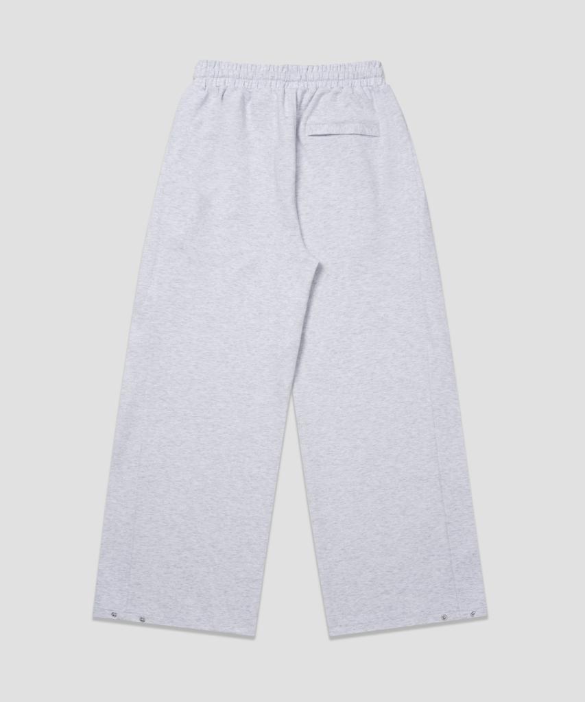 AGOD Side Tuck Snap Wide Sweatpants [White Melange]