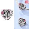 Charms Copper Infinite Love Couple Heart-Shaped Beads Fit Charms Plata Original Bracelet Women Jewellery Making Gifts