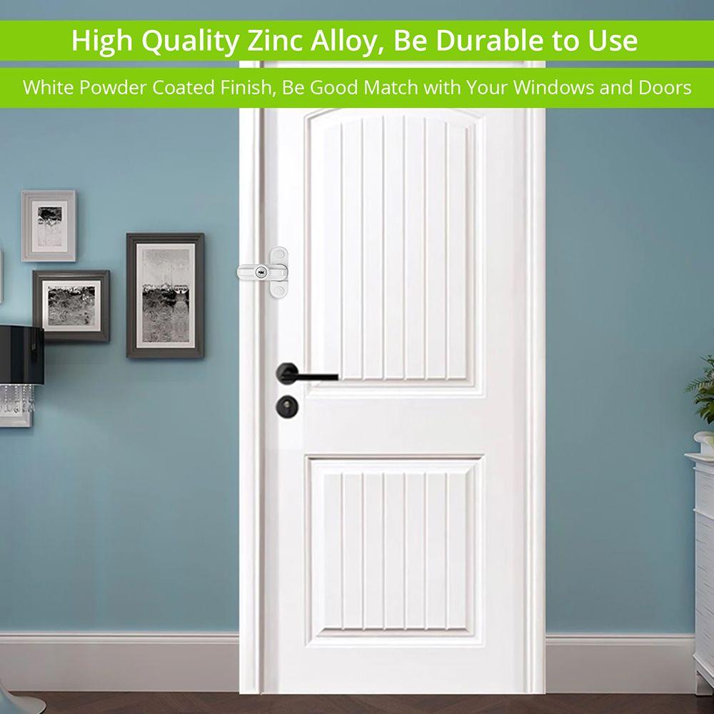 Zinc Alloy Door Sash Jammer Casement Door and Window T-lock Window Restrictor With Key Safety Locks