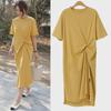 2025 Summer French Casual Loose Skirt Dress - Large Size Long T-Shirt Style