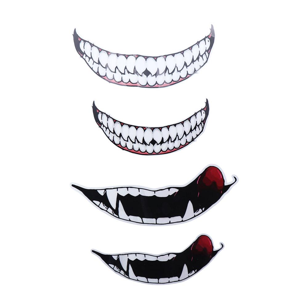 Car Decor Waterproof Evil Tooth Car Stickers Motorcycle Helmet Sticker Car Decals Scratch Sticker