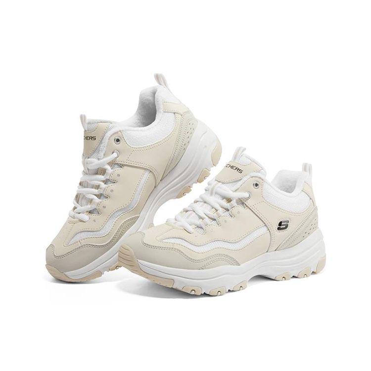 Skechers I-Conik Сетчатая Кожаная Ткань Спортивные Повседневные Поддерживающие Дышащие Легкие Низкие Папины Кроссовки Женские Кеды Натуральный 8730074-NAT