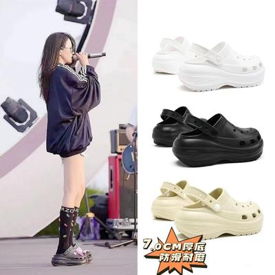 Женские весенние однотонные мягкие тапочки с перекрестными отверстиями, летние повседневные нескользящие пляжные сандалии на толстой подошве, размеры 36-41