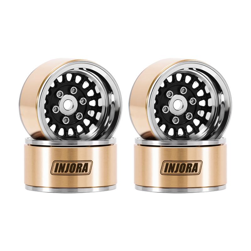 INJORA ModuWheel 1.0" Brass & Aluminum Beadlock Wheels for 1/18 1/24 RC Crawlers