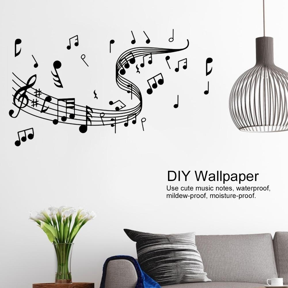 2 шт. Бытовая музыкальная нота Обои Наклейки DIY Наклейки на стену для украшения дома