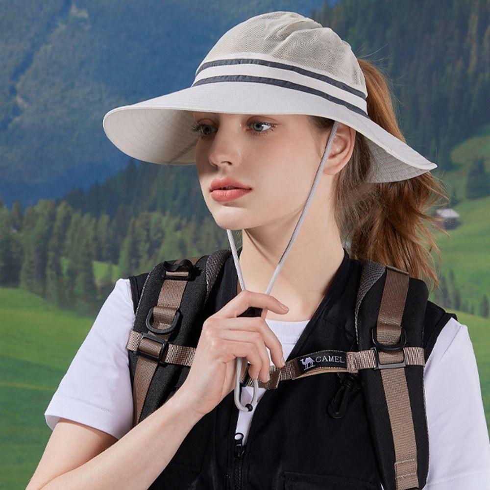 Рыболовная шляпа с открытым верхом, сетчатая уличная шляпа от солнца, модная складная шляпа-ведро, пляжная