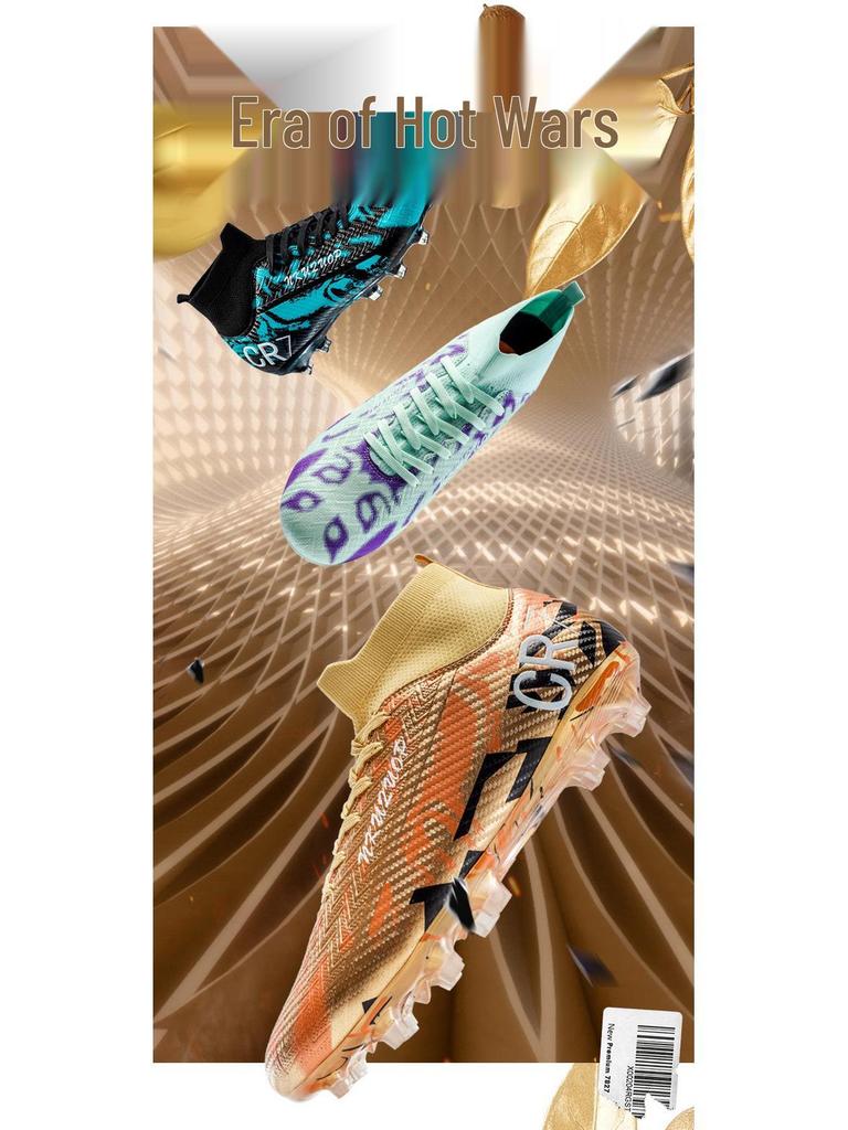 Унисекс высокие футбольные бутсы для искусственного покрытия с длинными шипами, подходят для школьников и взрослых, идеально подходят для тренировок и матчей.