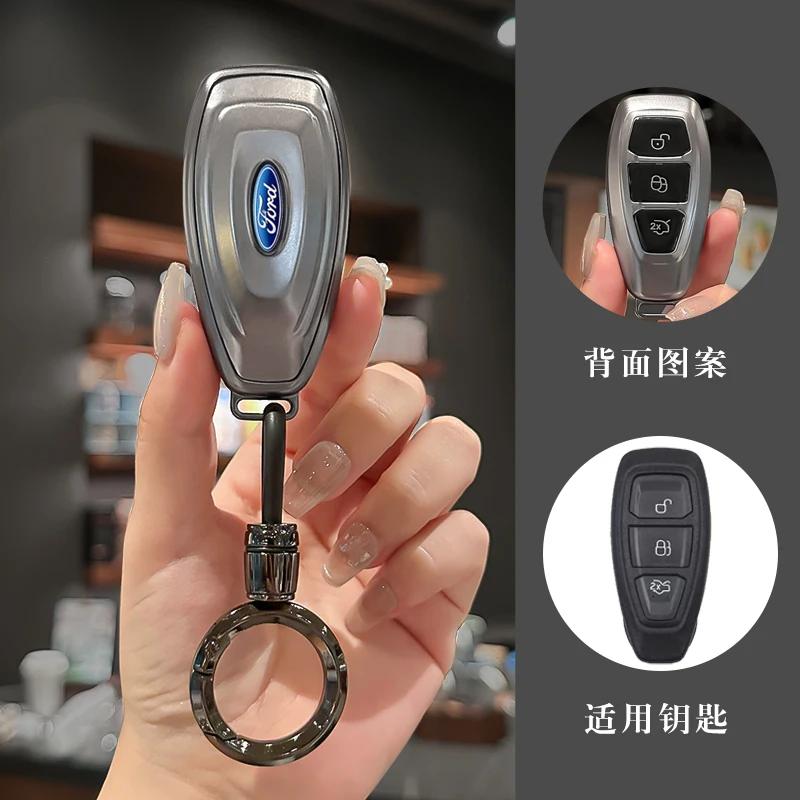 Car Sticker 2026 Ford TPU Car Logo Key Case Cover For Ford Fiesta Focus 3 4 Mondeo Ecosport Kuga Focus ST Auto Remote Keys Shell