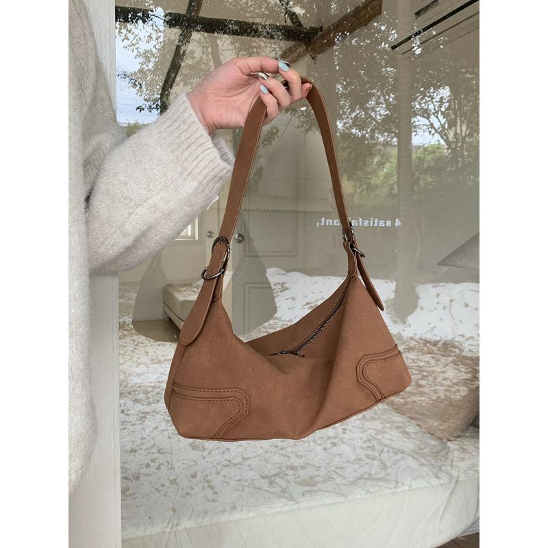 Сумка Niche Design Retro Versatile Suede Bag Осень-зима в корейском стиле с матовой текстурой на одно плечо для женщин