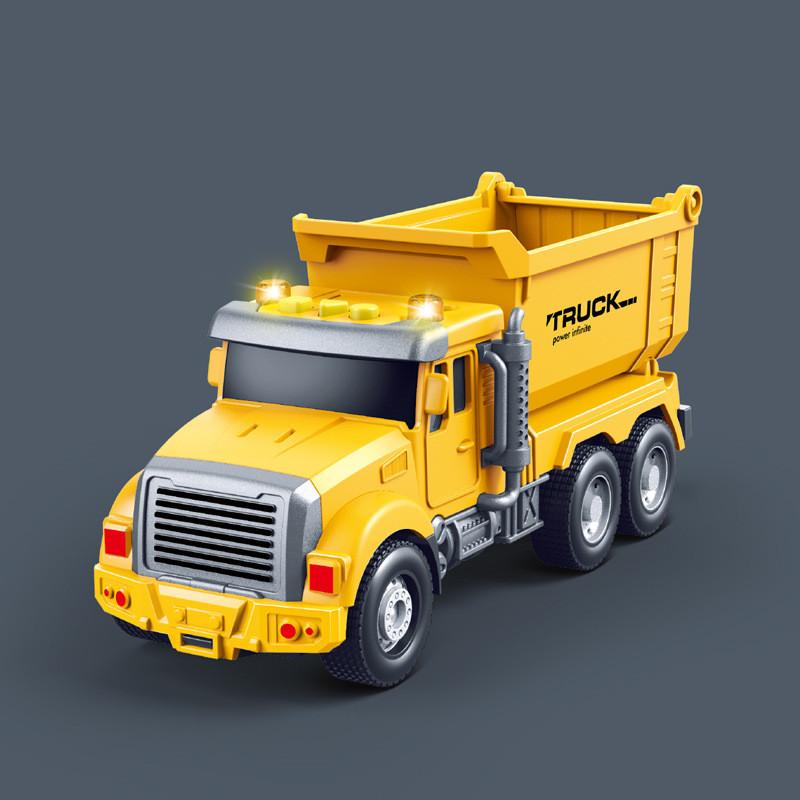 Dump And Mixer Truck Model Children Toy With Lighting And Storytelling Function For Toddlers