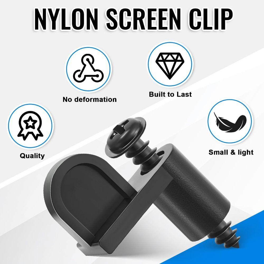 24pcs with Screws Window Screen Clips Weather Resistant Offset Design Screen Door Clips Universal Storm Window Clips