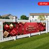 Merry Christmas & Happy New Year Yard Banner, Exquisite Pattern, Polyester Outdoor Birthday Anniversary Backdrop